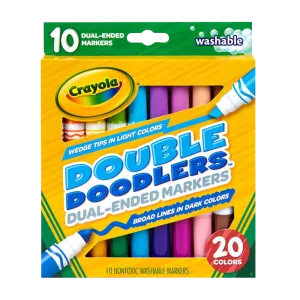10 DUAL-ENDED (20 COLORS) WASHABLE DOUBLE DOODLERS
