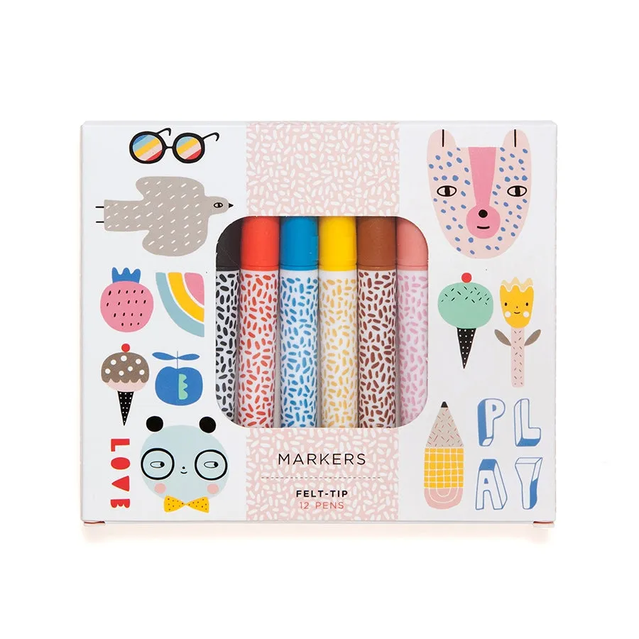 12 felt tip markers 6 yrs 