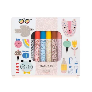 12 felt tip markers 6 yrs 