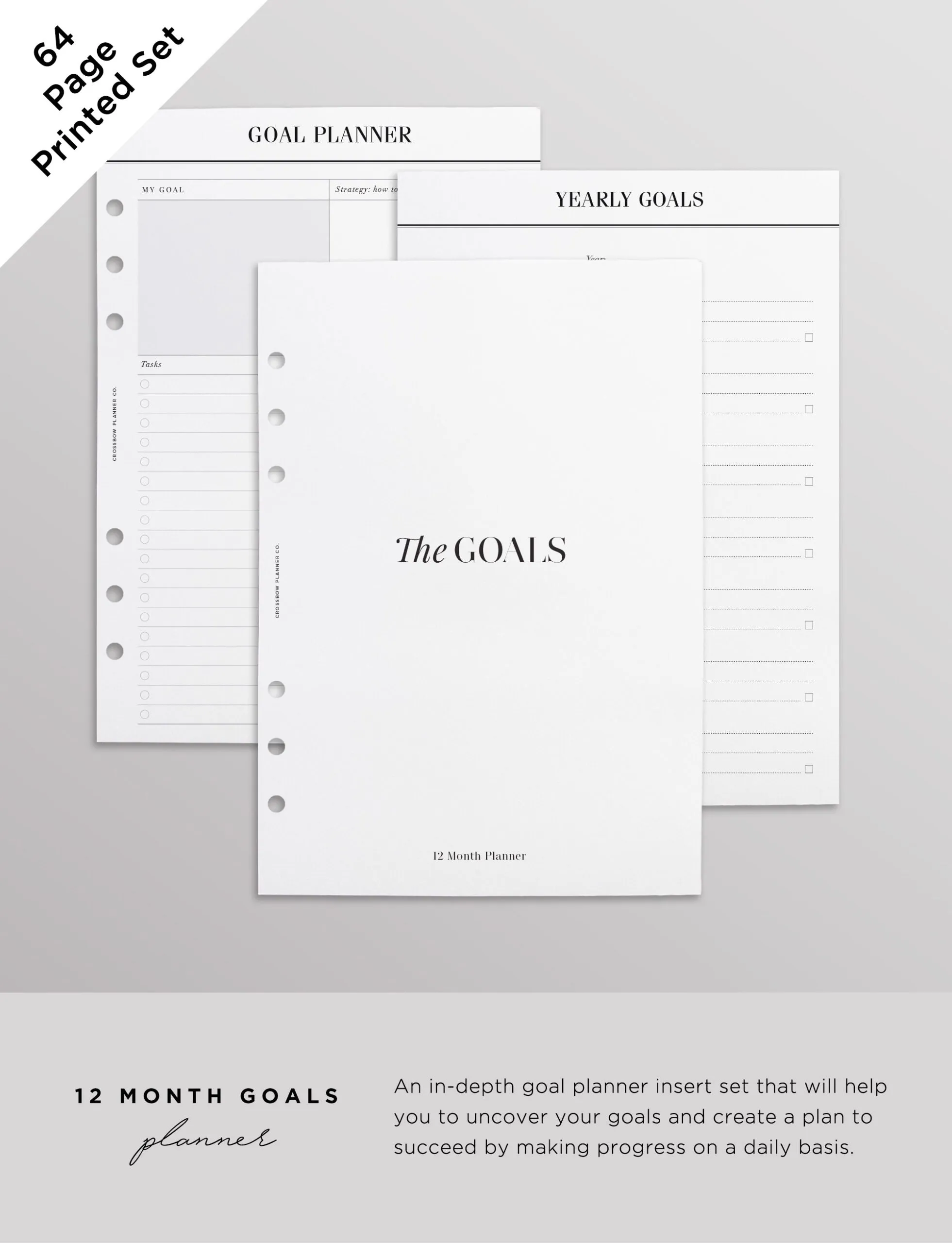 12 Month Goal Planning Bundle | A5 Planner Inserts