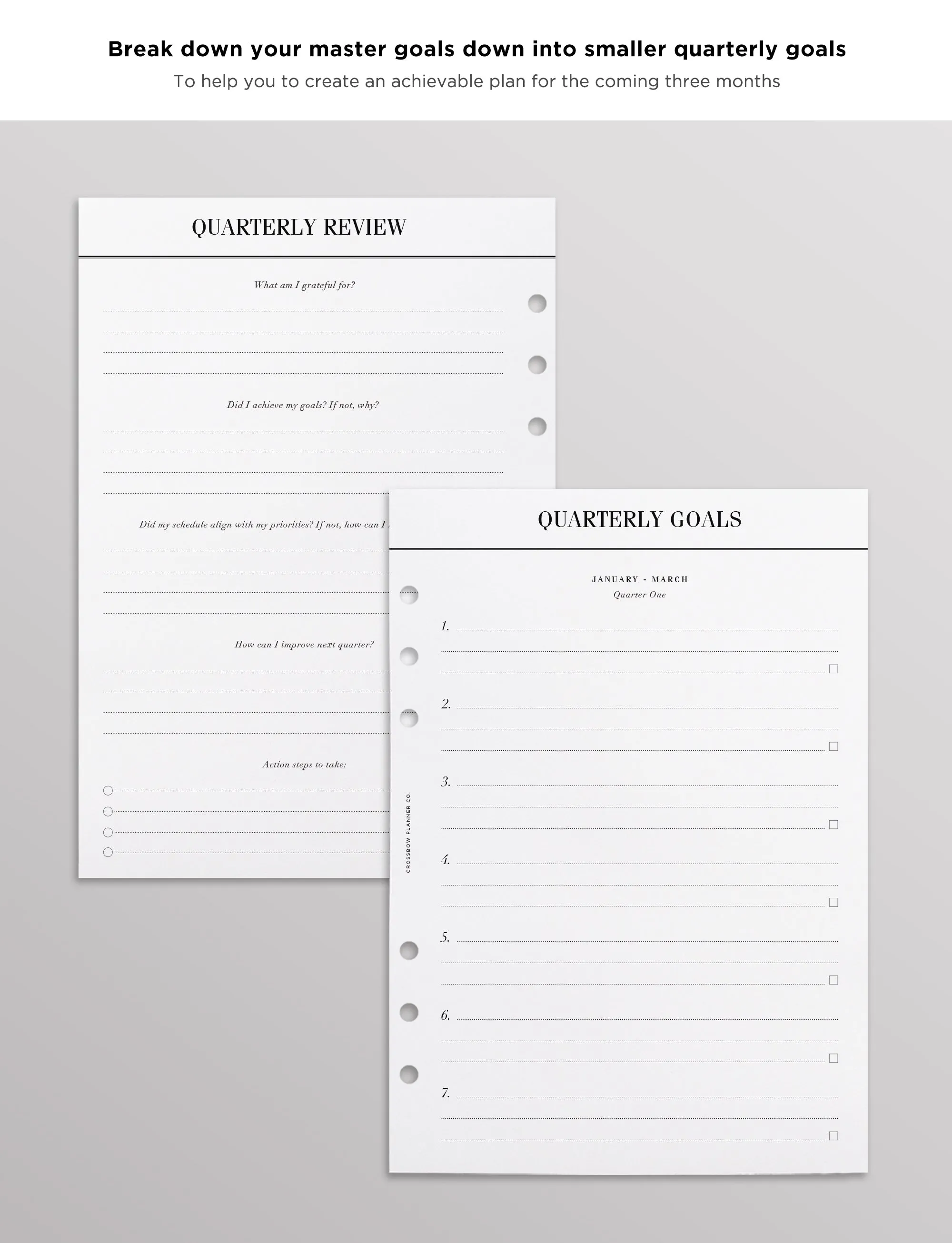 12 Month Goal Planning Bundle | A5 Planner Inserts