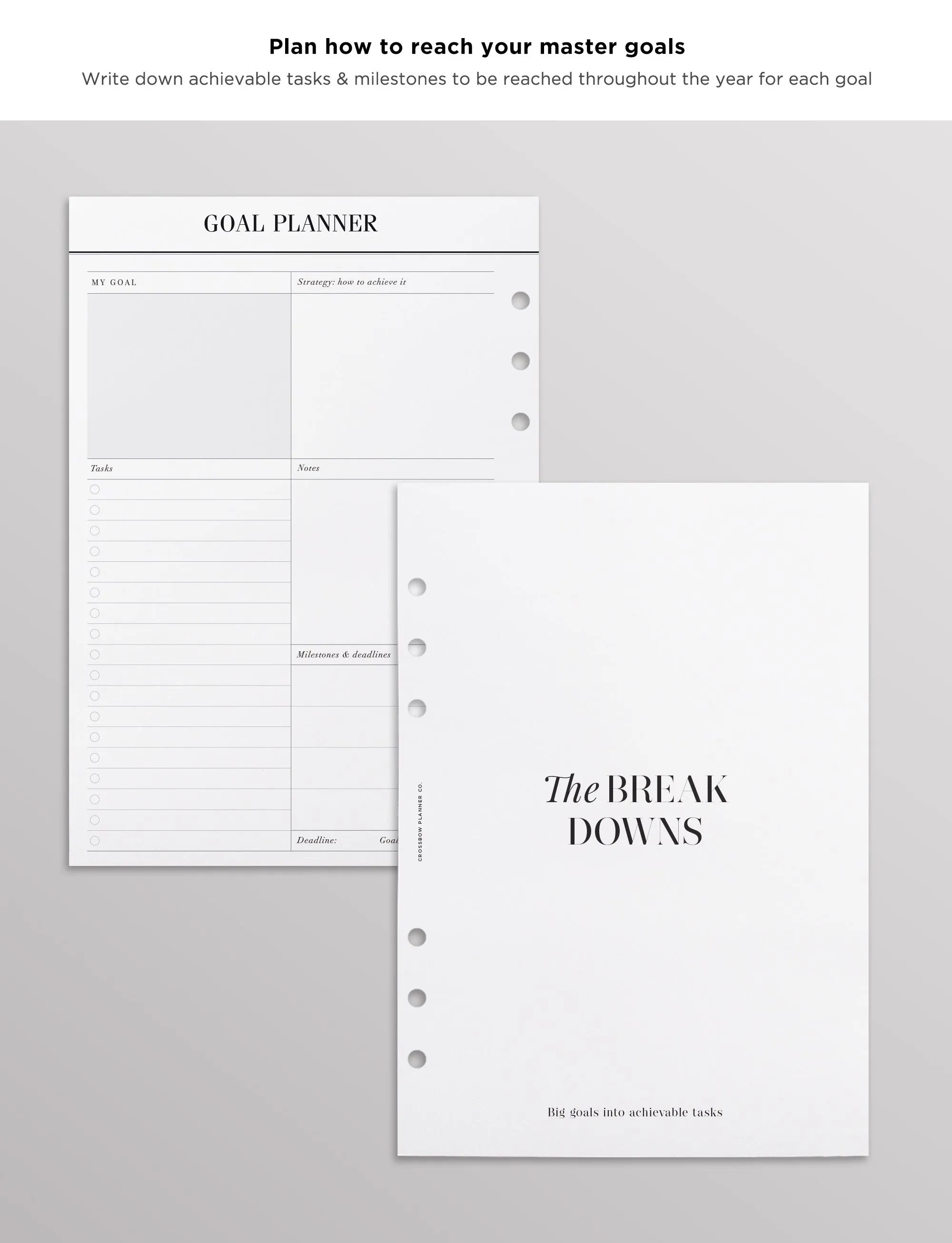 12 Month Goal Planning Bundle | A5 Planner Inserts