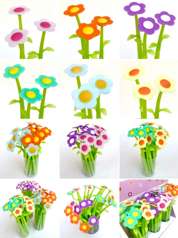 22379 COLORFUL FLOWER GEL PEN-48
