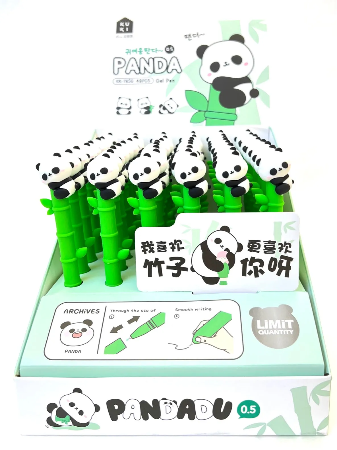 22477 PANDA BAMBOO GEL PEN-48