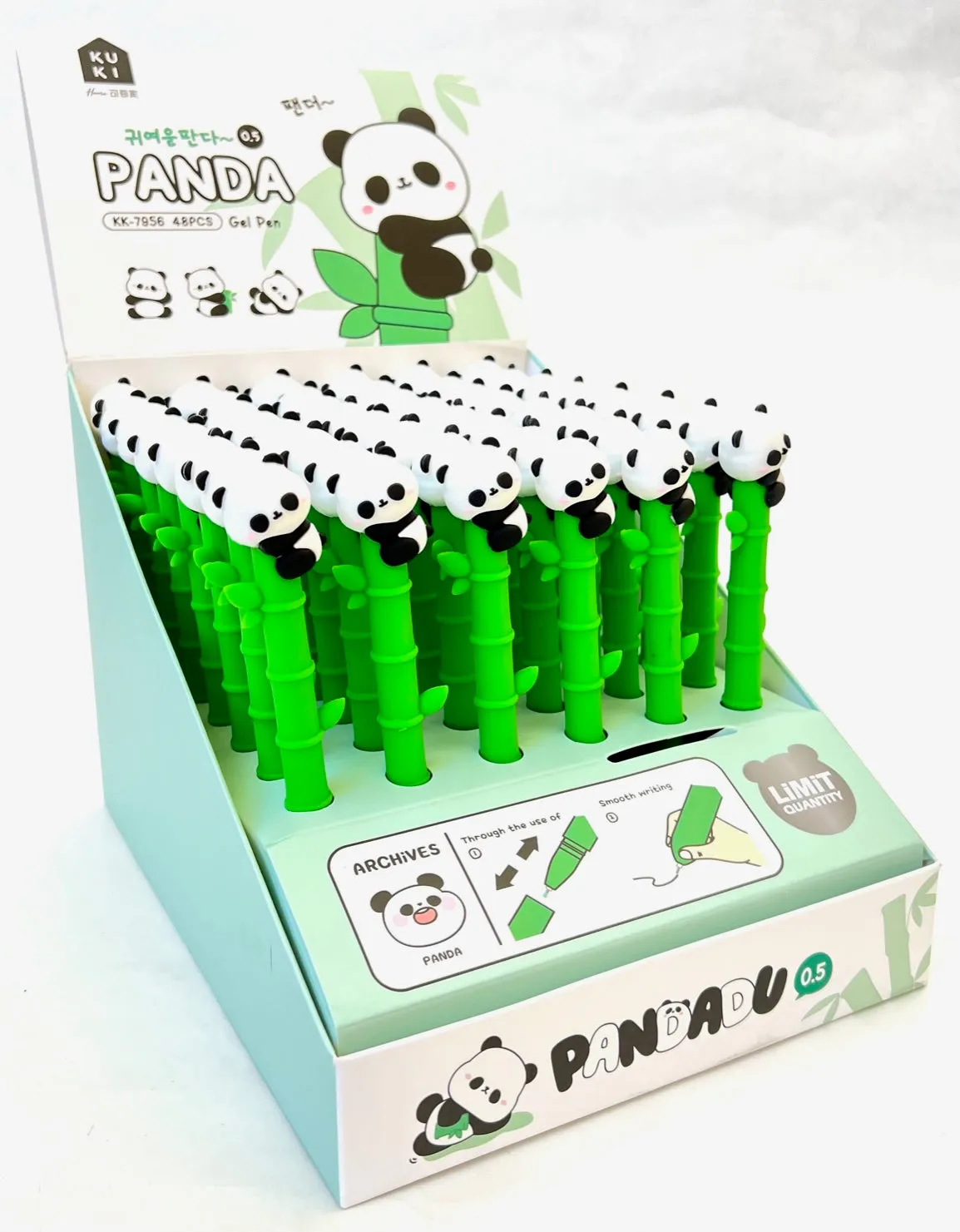 22477 PANDA BAMBOO GEL PEN-48