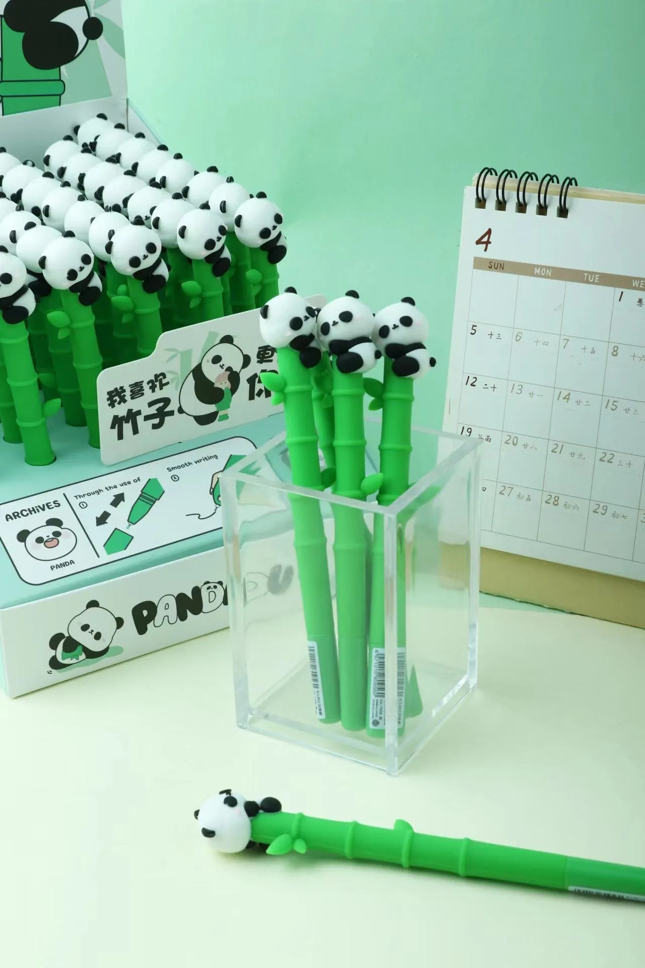 22477 PANDA BAMBOO GEL PEN-48