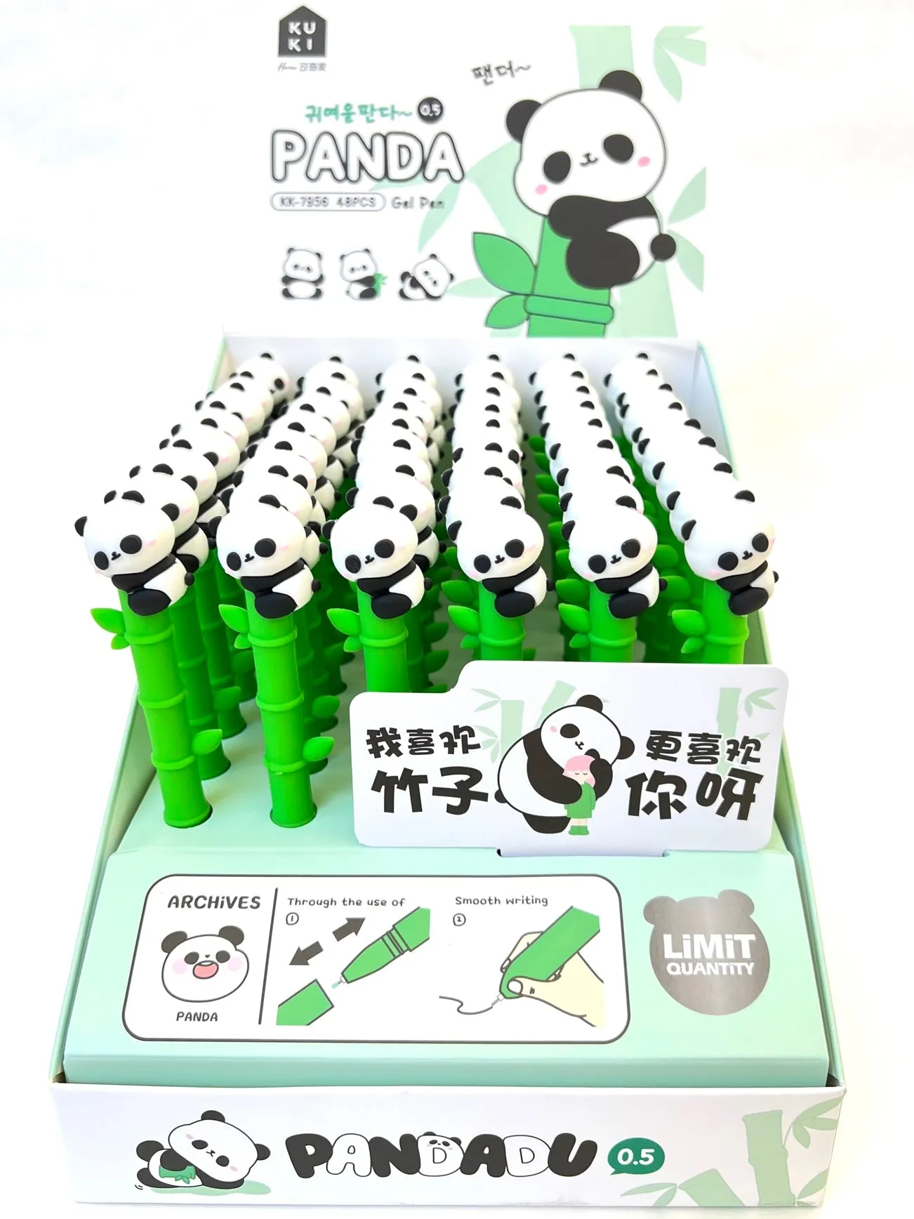 22477 PANDA BAMBOO GEL PEN-48