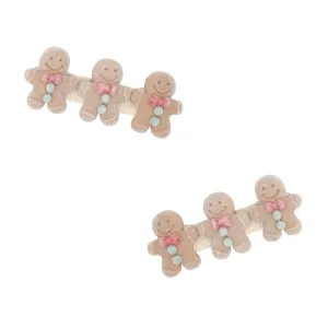 2PK NOVELTY CLIPS: gingerbread blue bottons