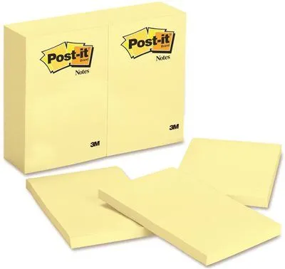 3M Original Notes 4 X 6 Canary Yellow 12 100-Sheet Pads/Pack