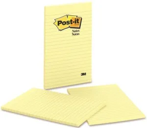3M Original Notes' 5 X 8' Lined' Canary Yellow' 2 50-Sheet Pads/Pack