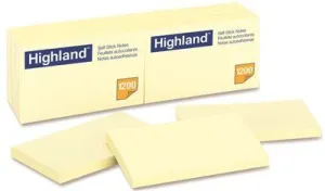 3M Self-Stick Pads 3 X 5 Yellow 100 Sheets/Pad 12 Pads/Pack