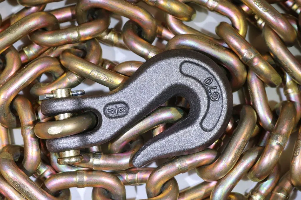 5/16" x 20 Ft Grade 70 Transport Chain w/ Clevis Grab Hooks USA