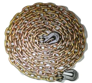 5/16" x 20 Ft Grade 70 Transport Chain w/ Clevis Grab Hooks USA