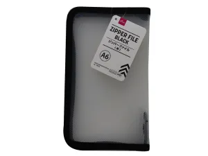 A6 Zipper File Black