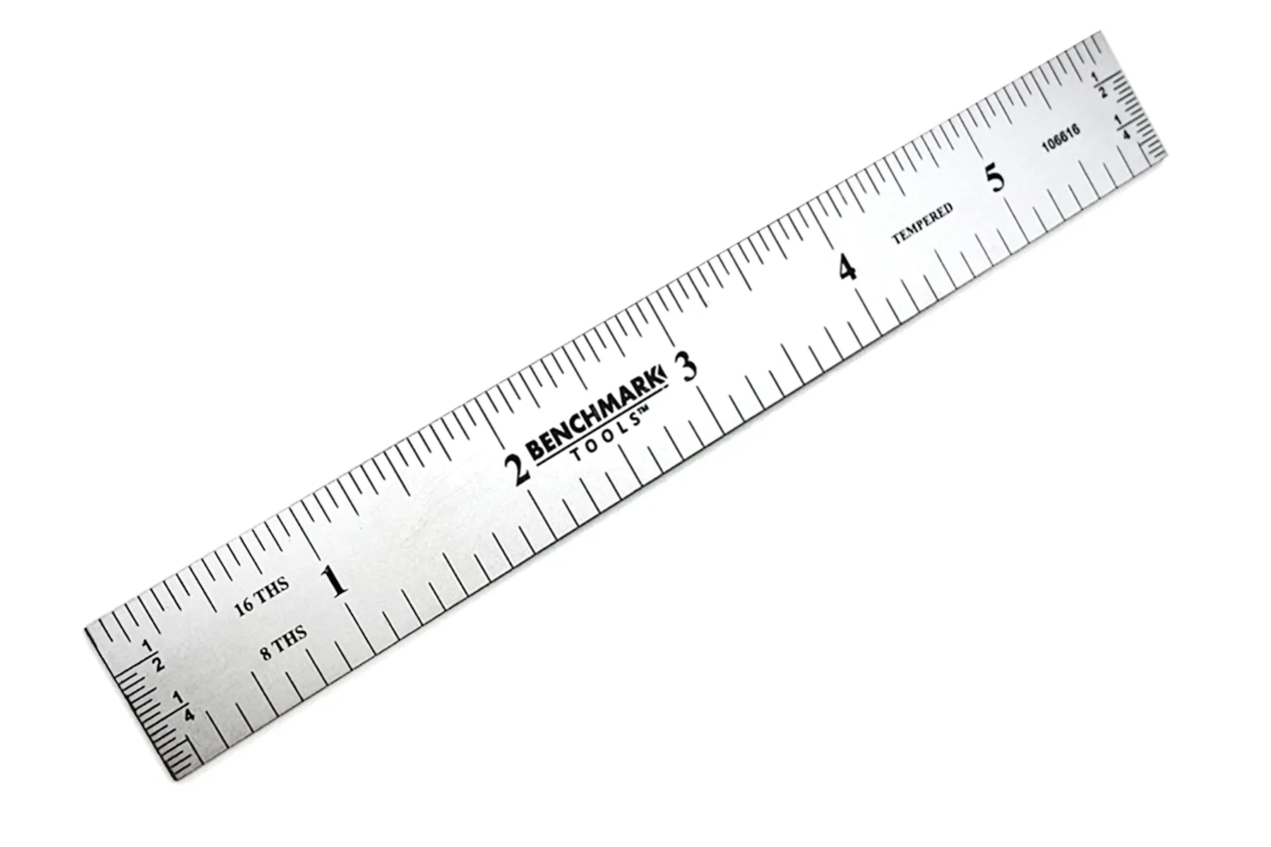 Benchmark Tools™ Satin Chrome Woodworking Rulers with 1/8th and 1/16ths on Both Sides