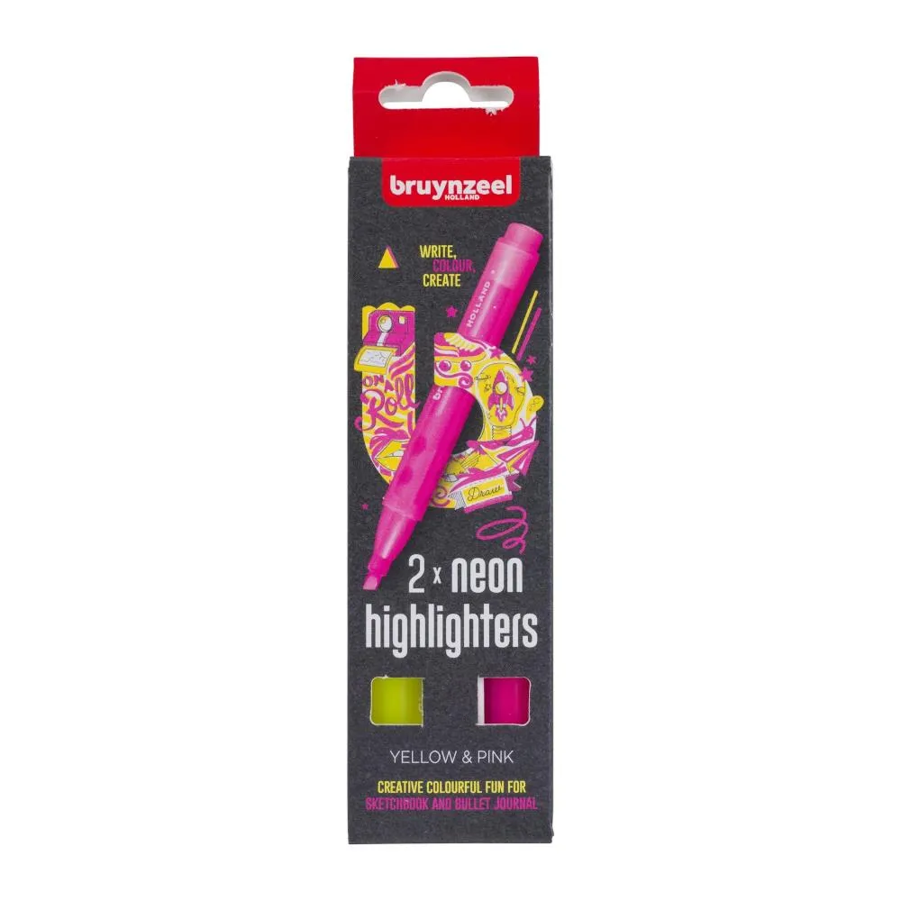 Bruynz Highlighter Set 2pk - Yellow & Pink
