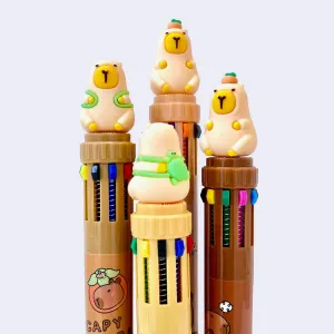 Capybara 10-Color Retractable Pen