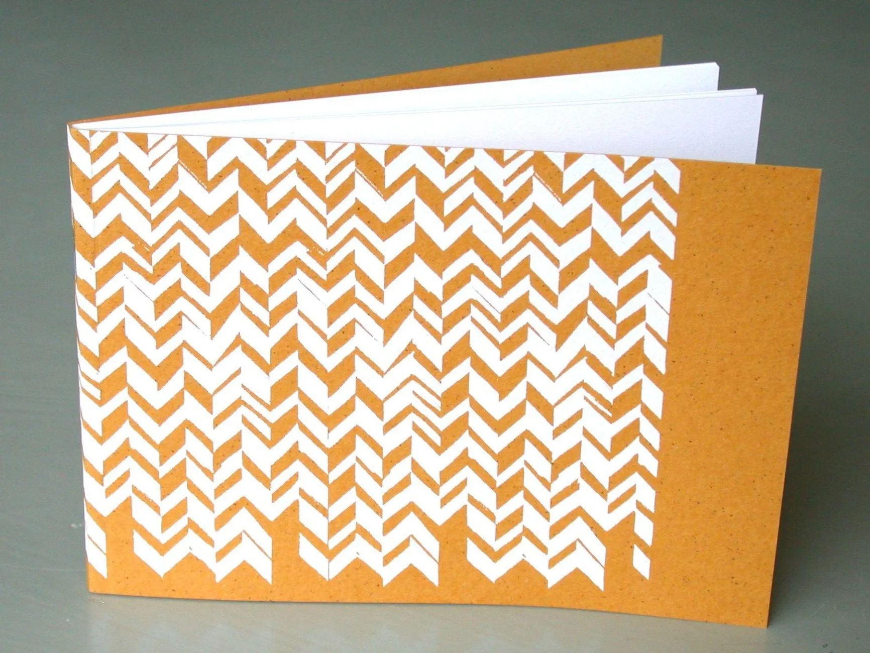 'Chevrons' Hand Printed A6 note book