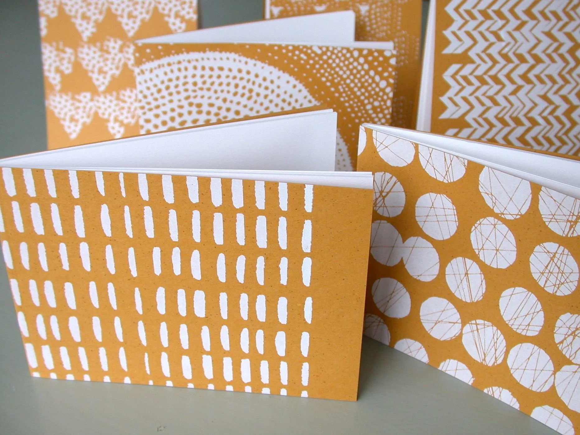 'Chevrons' Hand Printed A6 note book