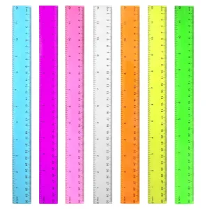 Color Transparent Ruler Plastic Rulers - Ruler 12 inch, Kids Ruler for School, Ruler  with Centimeters, Millimeter and Inches, Assorted Colors, Clear Rulers, 7 Pack  School Rulers