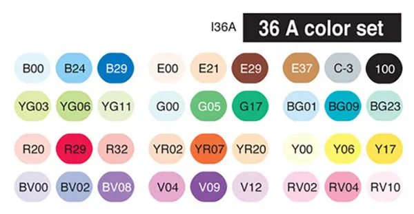 Copic Ciao Set A Colors