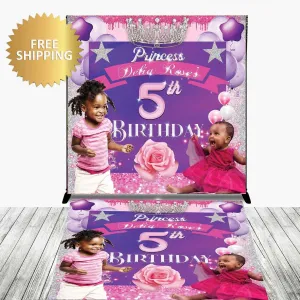 Custom Floor Decal sticker,  5th birthday backdrop decal, Floor Sticker, Birthday backdrop, Birthday floor sticker, princess decal