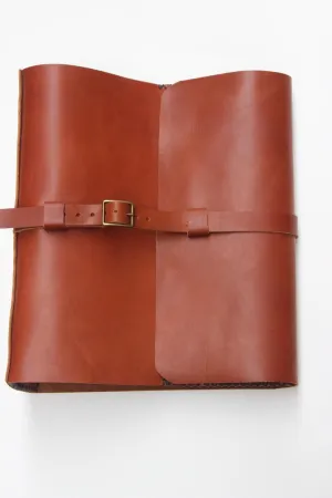 Custom Leather Ring Leather Binder Portfolio-Handmade Brown Leather Ring Binder
