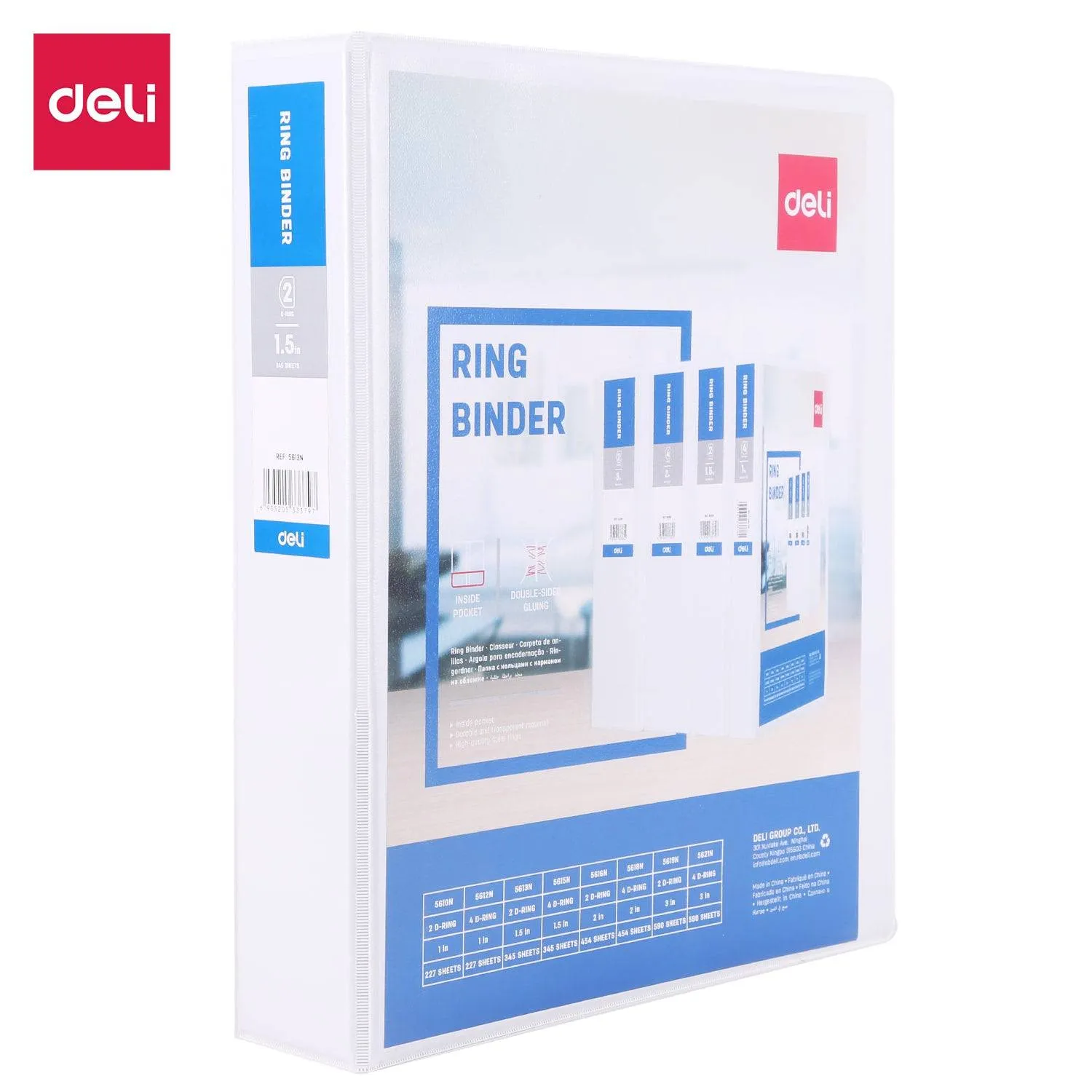 Deli PP 1.5IN 2 D-Ring View Binder A4