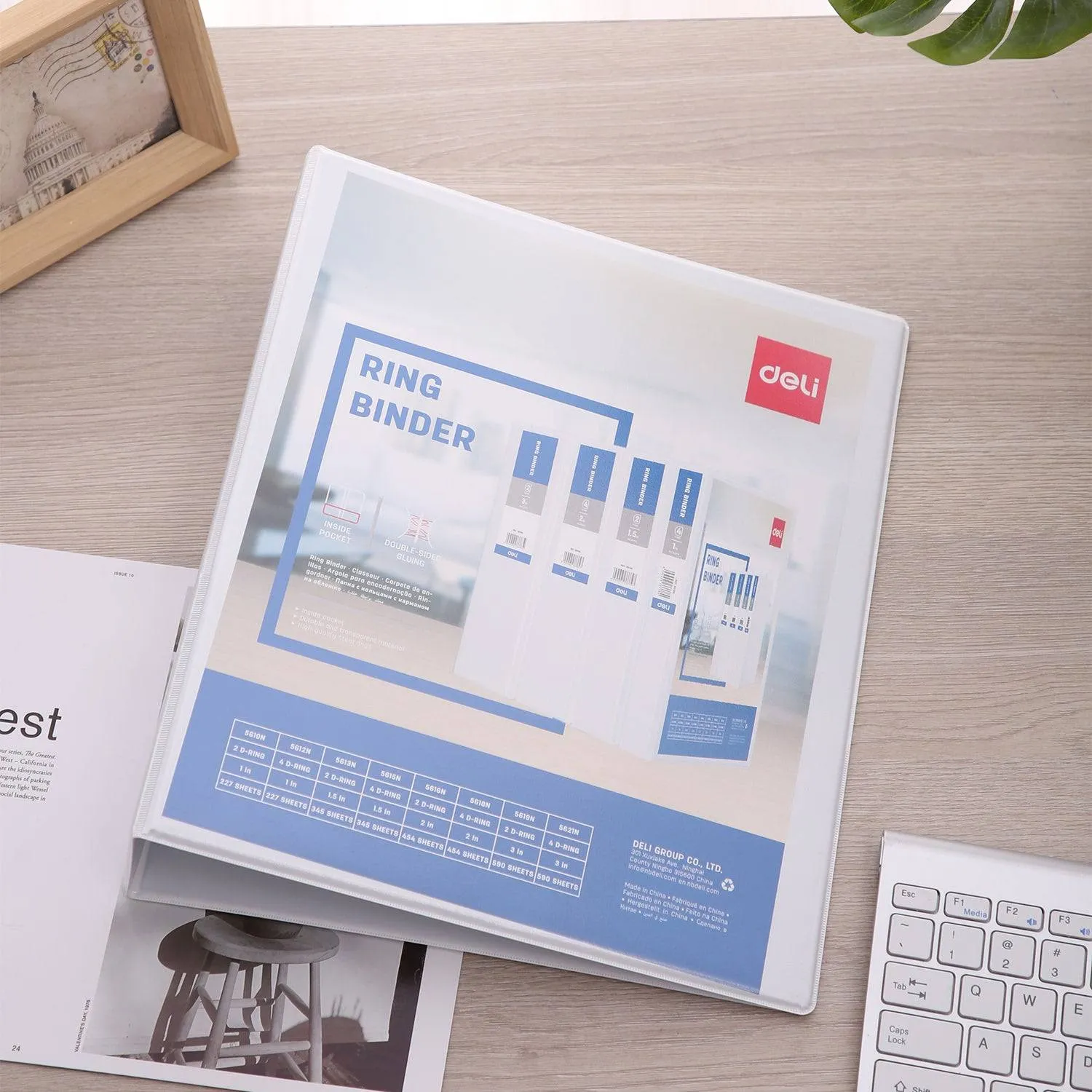 Deli PP 1.5IN 2 D-Ring View Binder A4