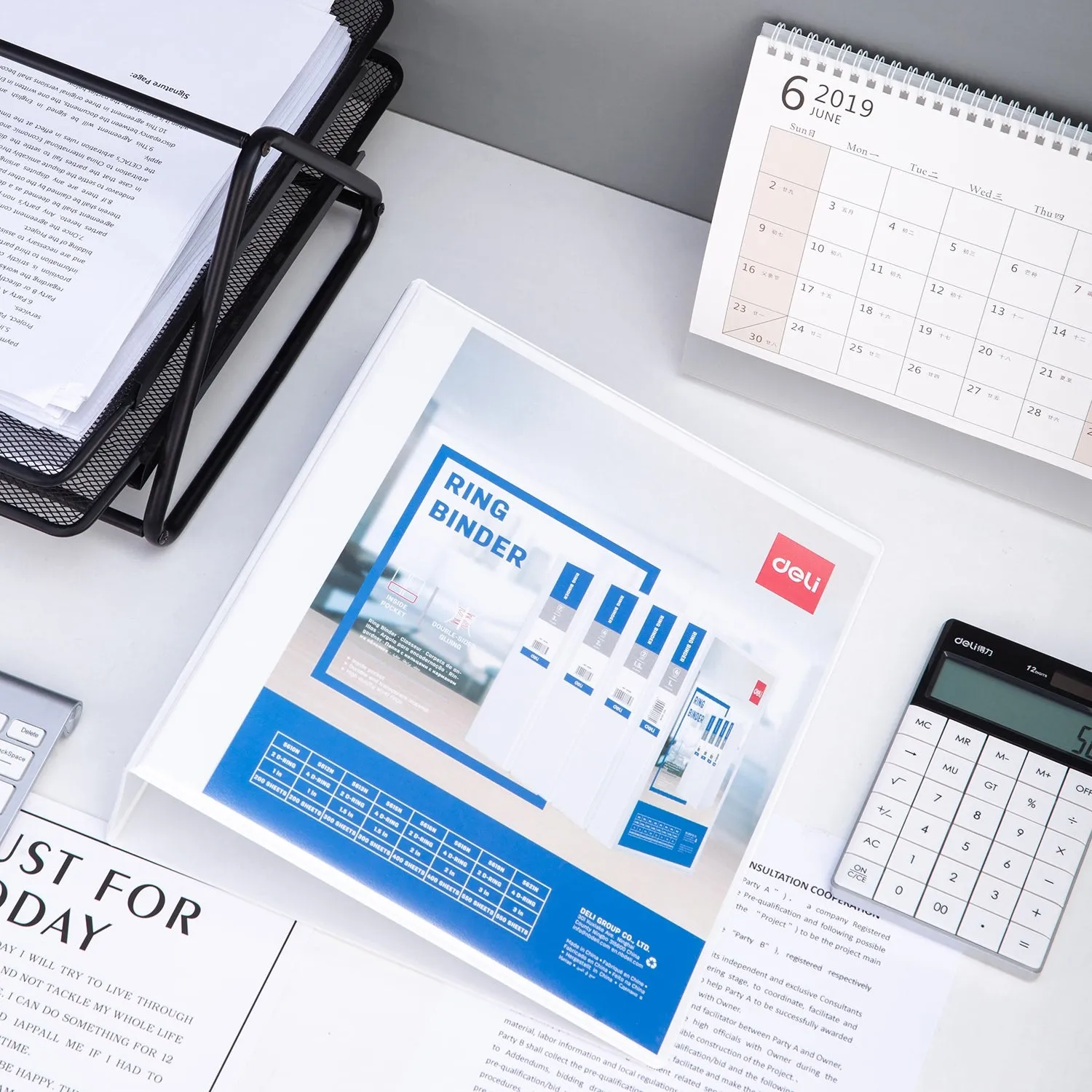 Deli PP 2IN 2 D-Ring View Binder A4