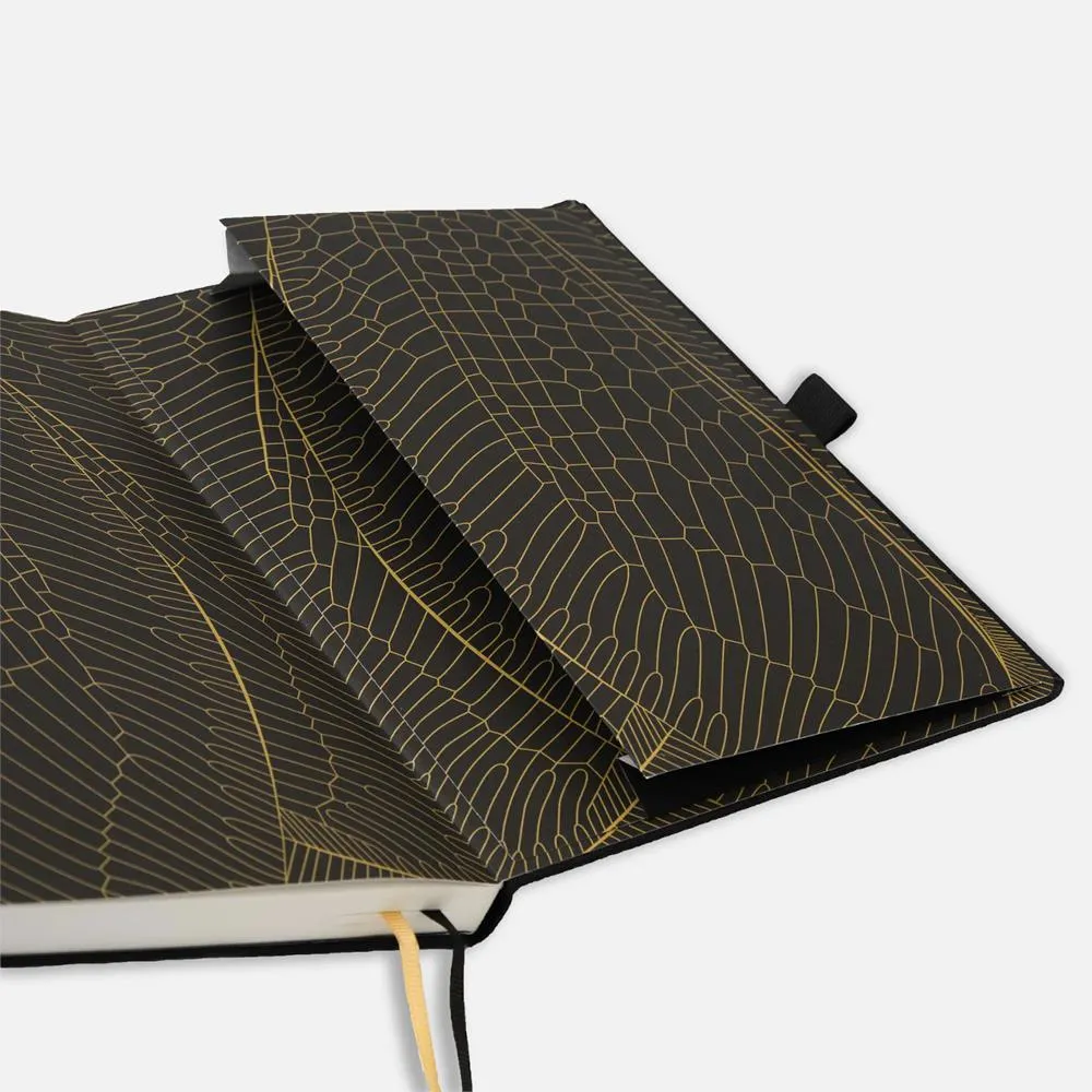 Dingbats Pro Black & Gold Bee Vegan Notebook B5 Blank