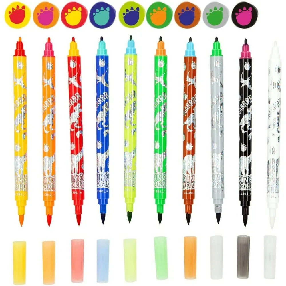 Dino World Double-Ended Magic Marker Pen Set
