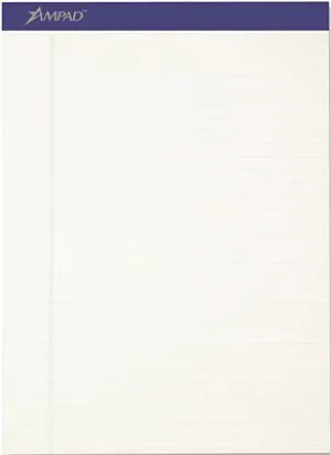 Earthwise 100% Recycled Perforated Pads' Legal/Wide Rule' Letter' White'12 Per Pack