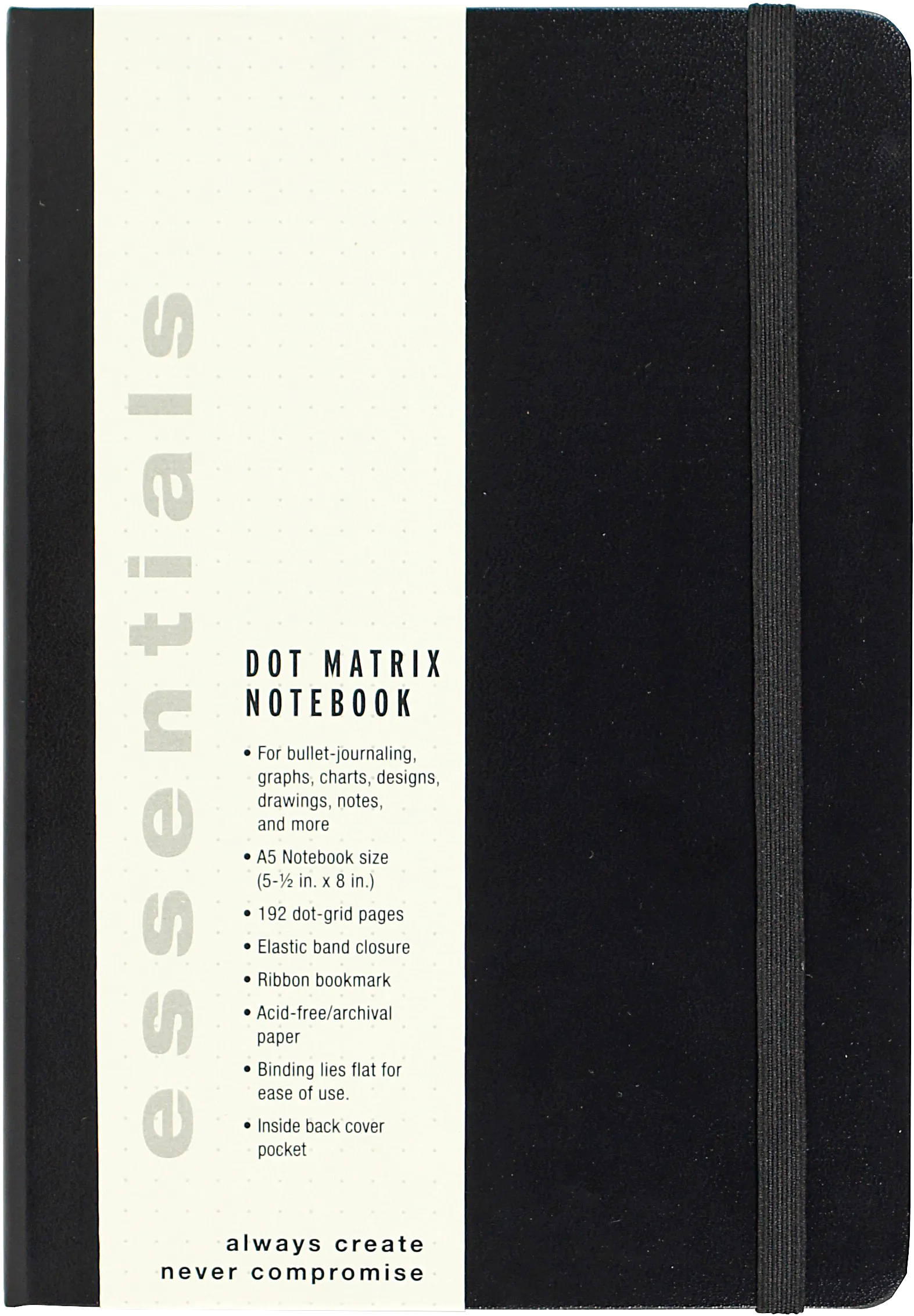 Essentials Dot Matrix Notebook, Black