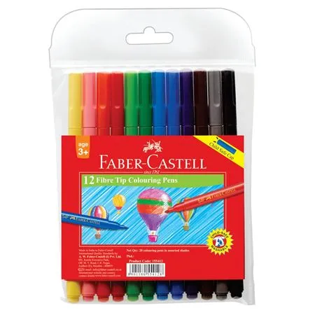 FABER-CASTELL Fibre Tip Pens Full Color Body Set of 12