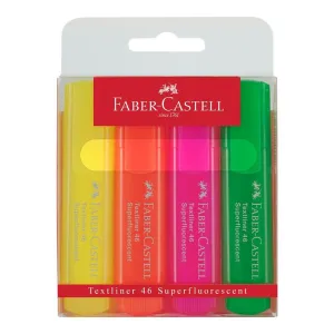 Faber-Castell Textliner Fluorescent Highlighter Chisel Tip 4pk
