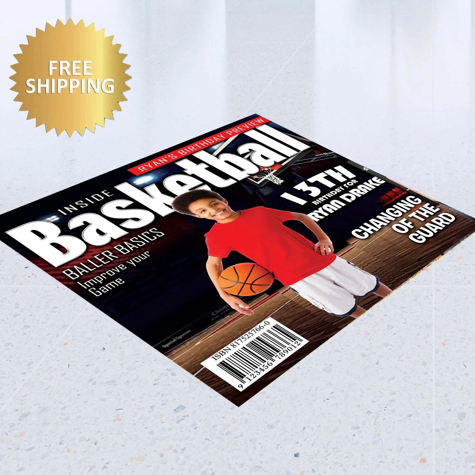Floor Decal sticker, Removable sticker, Removable vinyl sticker, Floor Sticker, Birthday backdrop, Sports step and repeat, magazine cover