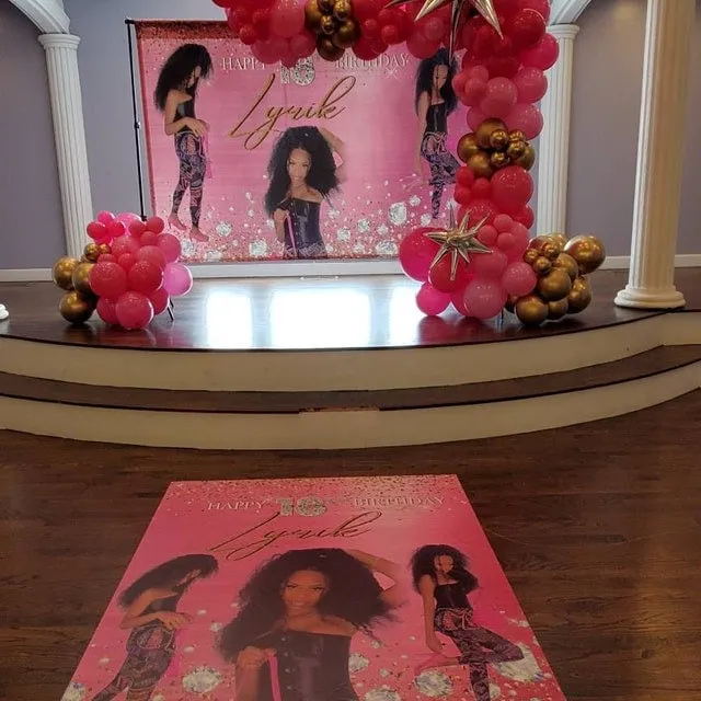 Floor Decal sticker, Removable sticker, Removable vinyl sticker, Floor Sticker, Birthday backdrop, Sports step and repeat, magazine cover