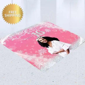 Floor Decal sticker, Removable sticker, Removable vinyl sticker, Floor Sticker, Winter Wonderland backdrop, wonderland decal, pink decal