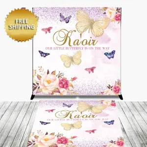 Floor Decal sticker, Removable sticker, Removable vinyl sticker, Floor Sticker,Butterfly decal, Birthday step and Repeat, Butterfly backdrop