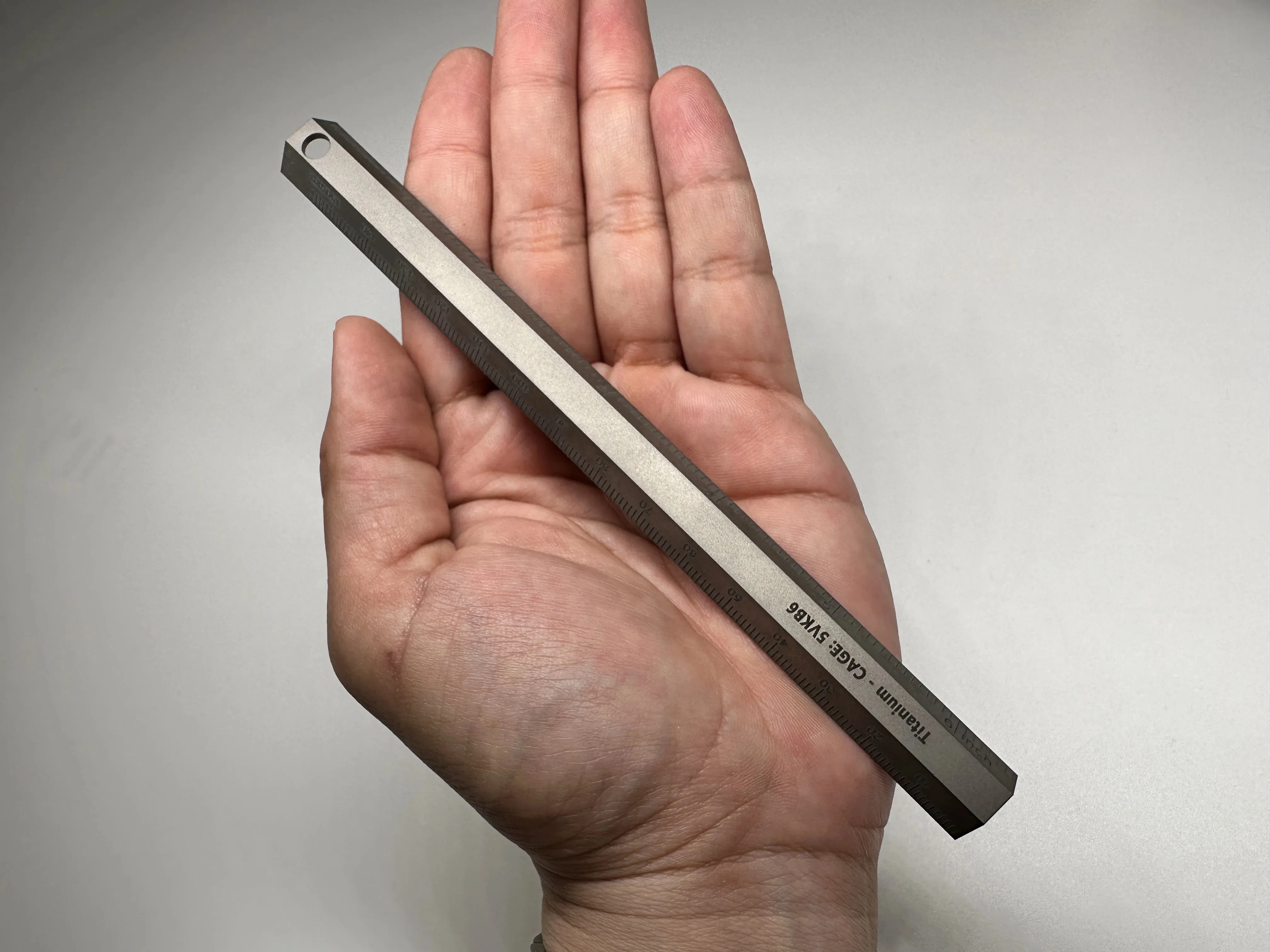 Indestructible Machined Titanium Precision 6" Inch / 15CM Ruler With Decimal Chart