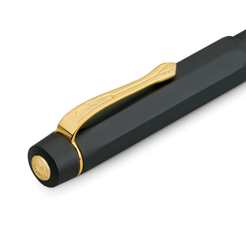 Kaweco AL Sport Piston Fountain Pen, Black/Gold, Extra Fine Nib