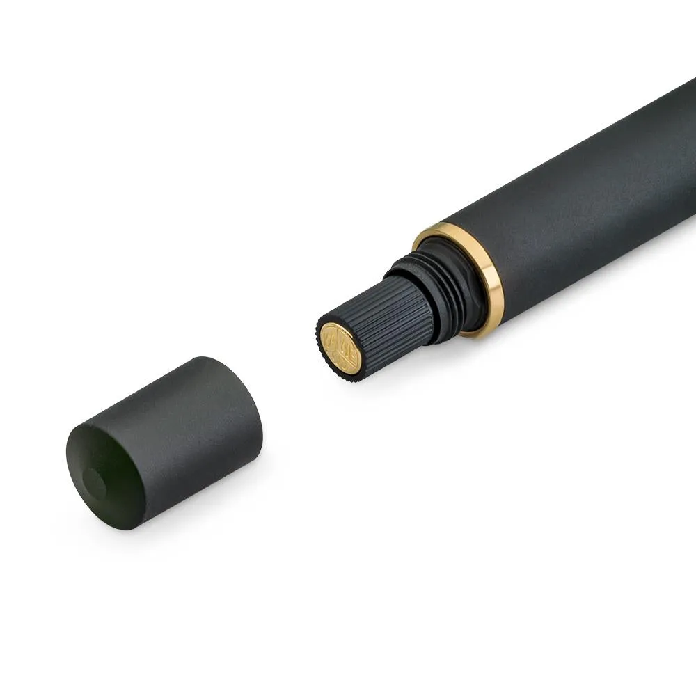 Kaweco AL Sport Piston Fountain Pen, Black/Gold, Extra Fine Nib
