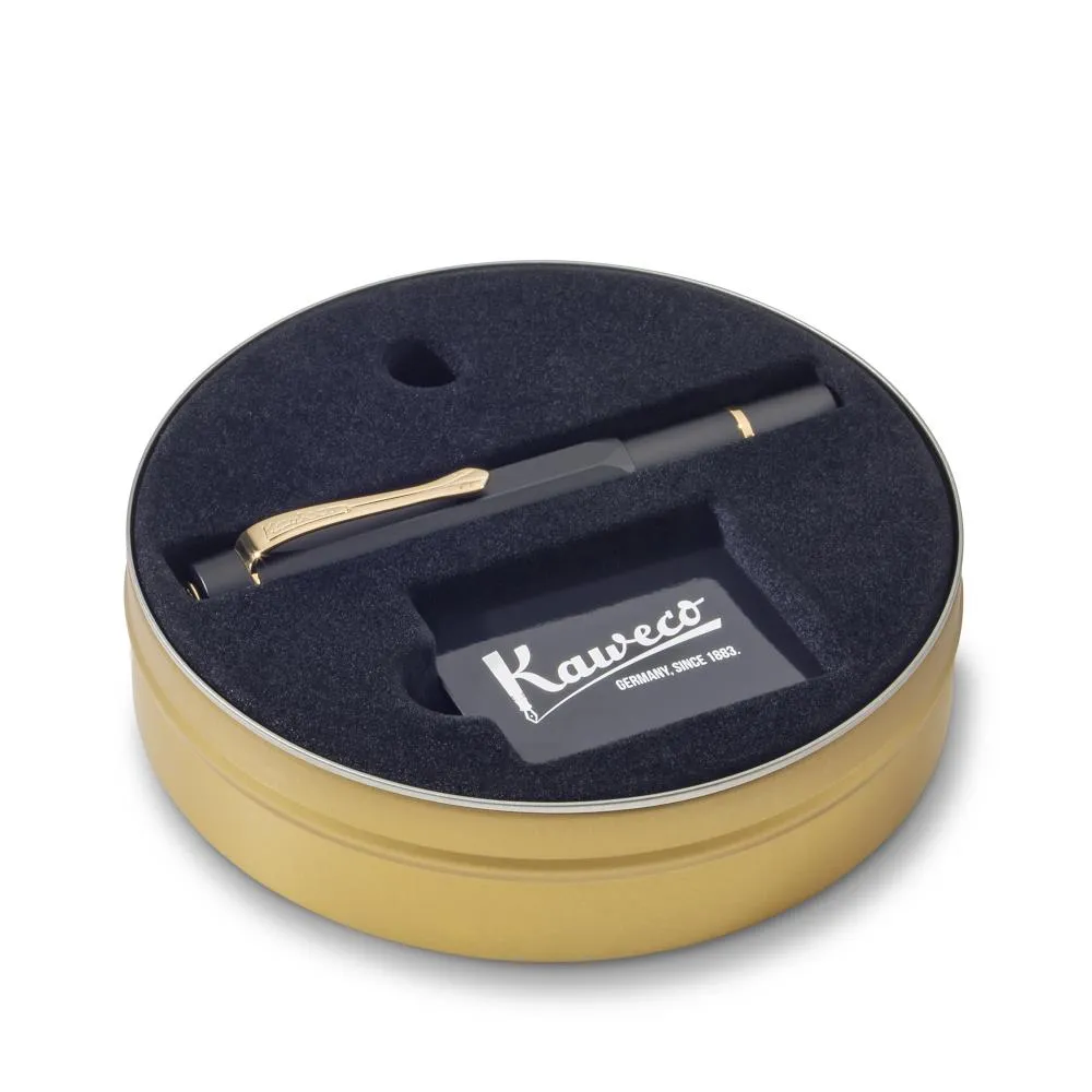 Kaweco AL Sport Piston Fountain Pen, Black/Gold, Extra Fine Nib