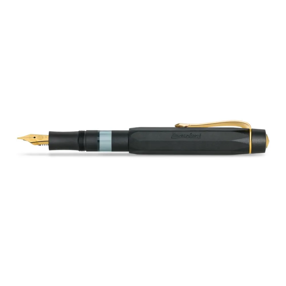 Kaweco AL Sport Piston Fountain Pen, Black/Gold, Extra Fine Nib
