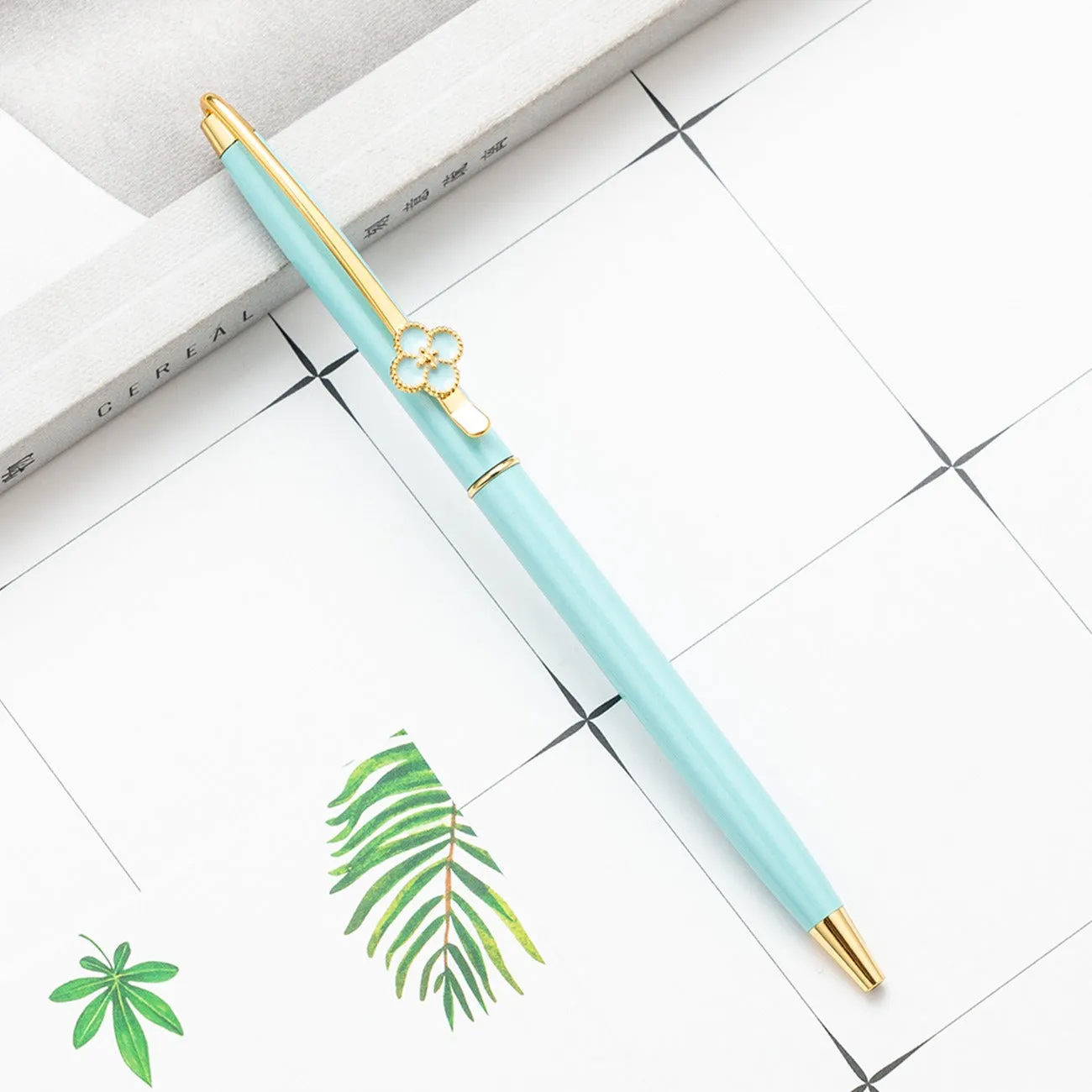 Leaf Clover Flower Metal Body Premium Ball Point Pen