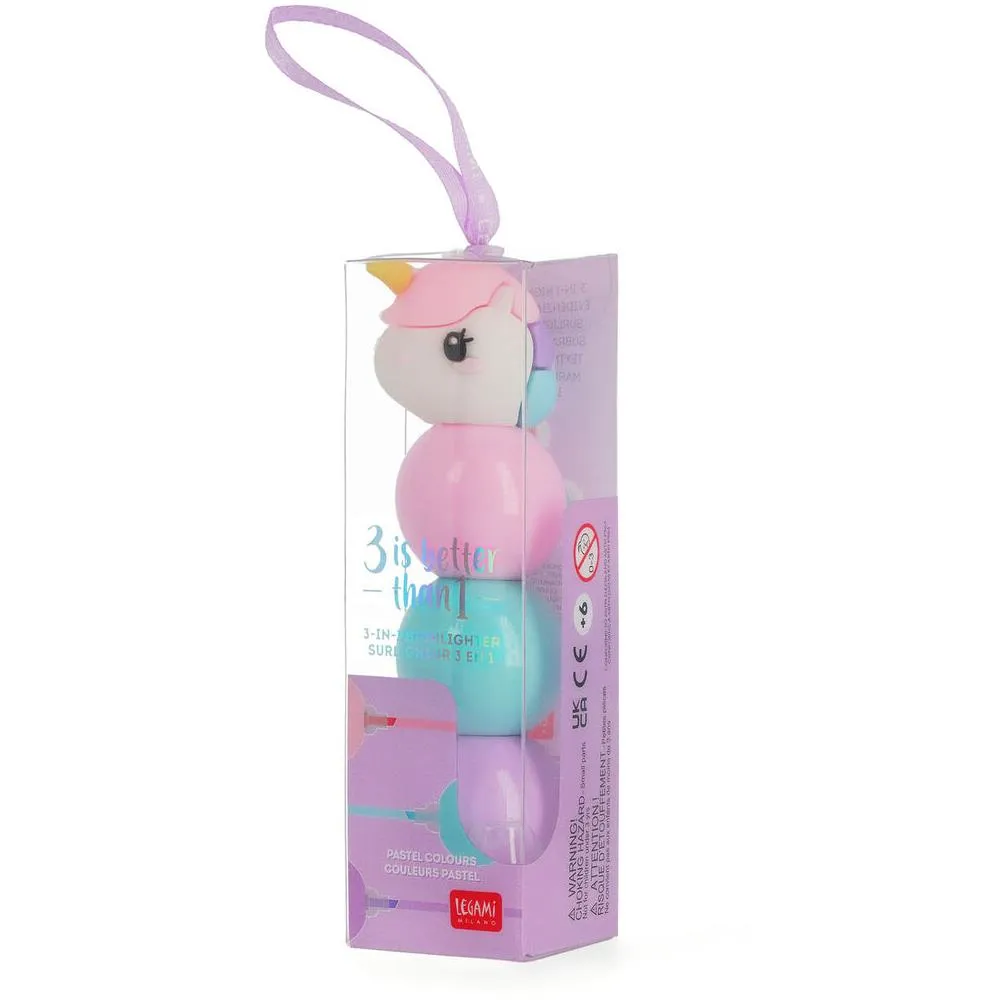Legami 3-In-1 Highlighter - Unicorn