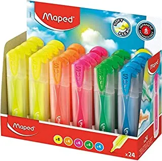 Maped Highlighter FluoPeps Pastel Display of 24Pcs