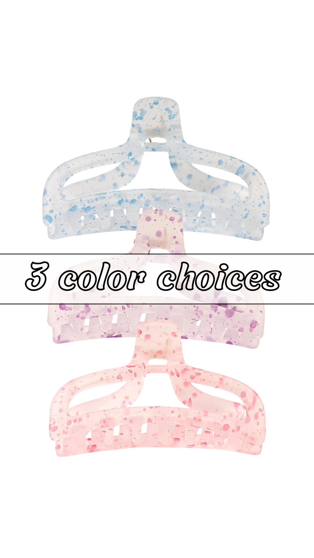 Medium Watercolor Curved Claw Clip (3 colors)