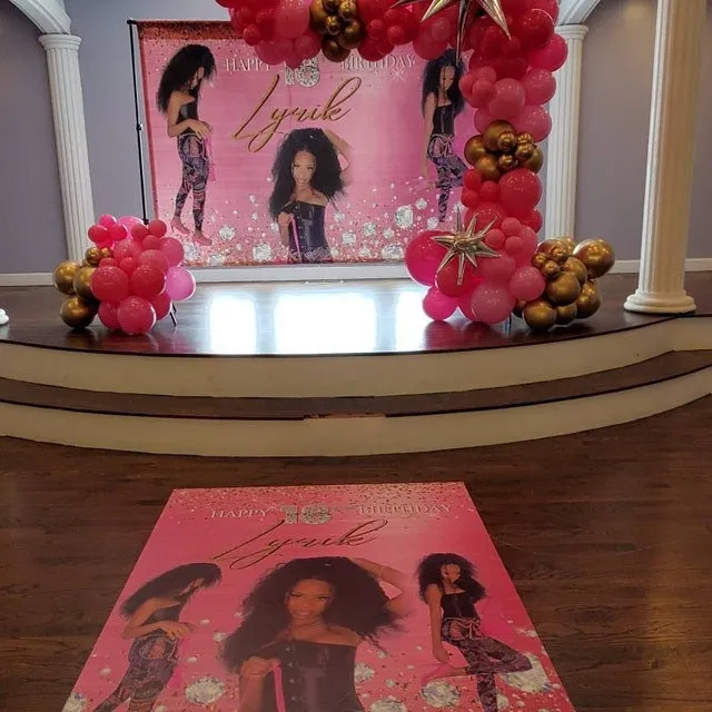 Memorial Floor Decal sticker, Removable sticker, Removable vinyl sticker, Memorial backdrop, Funeral and black step and Repeat